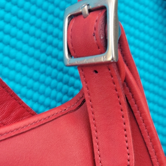 VINTAGE COACH Shoulder Red Bag Leather 9135 - Picture 5 of 10